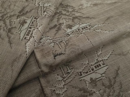 平和屋着物●本場大島紬　9マルキ　風景文　正絹　逸品　DAAZ7486ud