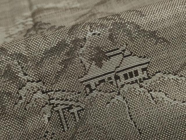 平和屋着物●本場大島紬　9マルキ　風景文　正絹　逸品　DAAZ7486ud