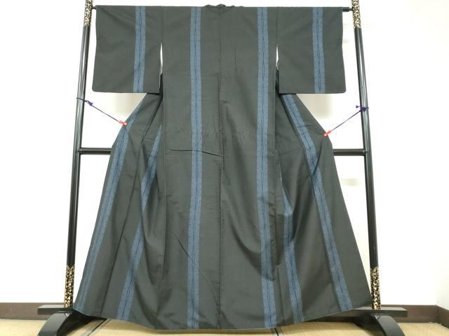 平和屋着物●本場大島紬　地空き　7マルキ　抽象間道　正絹　逸品　DAAZ7488ud