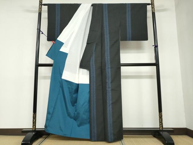 平和屋着物●本場大島紬　地空き　7マルキ　抽象間道　正絹　逸品　DAAZ7488ud