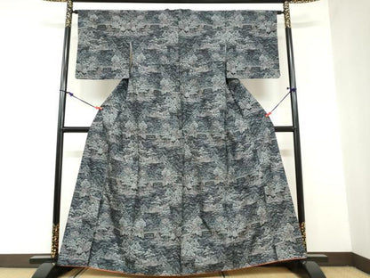 平和屋着物●上質な紬 風景樹林文 正絹 逸品 DAAZ7495ud