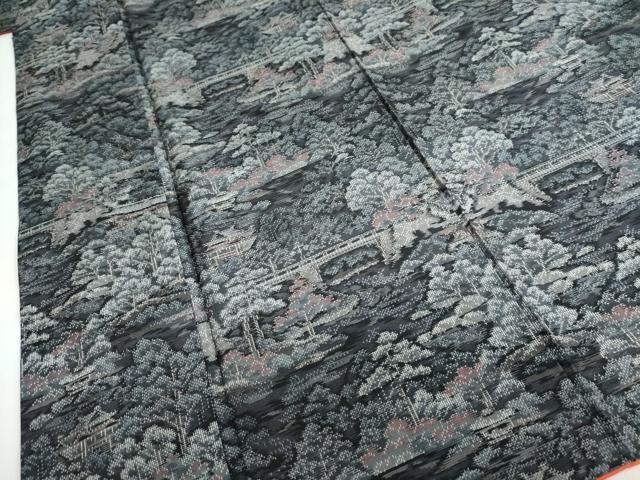 平和屋着物●上質な紬 風景樹林文 正絹 逸品 DAAZ7495ud
