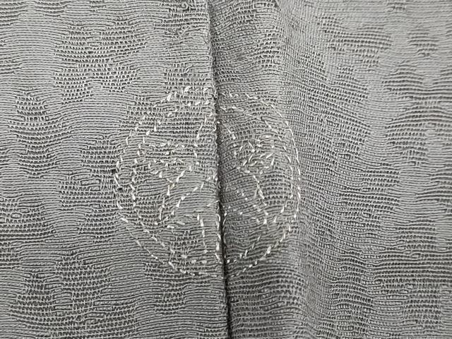 平和屋着物○上質な色無地 花尽くし地紋 灰色 正絹 逸品 DAAZ7512ud