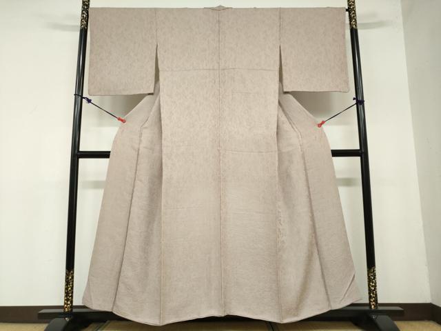 平和屋着物●上質な色無地　草花地紋　梅染色　正絹　逸品　DAAZ7514ud