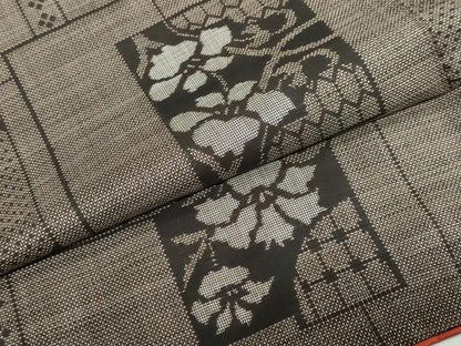 平和屋着物●本場大島紬 9マルキ 古代染色純泥染 色紙重ね草花文 藤村紬商事謹製 証紙付き 正絹 逸品 DAAZ7518ud