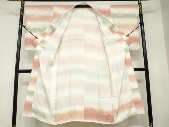 平和屋着物●長襦袢　袷　舞梅地紋　暈し染め　正絹　逸品　DAAZ7524ud
