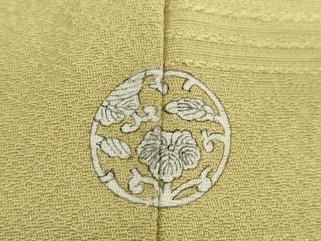 平和屋着物●上質な色無地　抽象地紋　青朽葉色　正絹　逸品　DAAZ7529ud