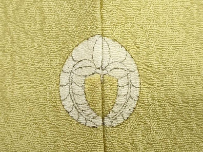 平和屋着物●上質な色無地 霞地紋 青朽葉色 正絹 逸品 DAAZ7536ud