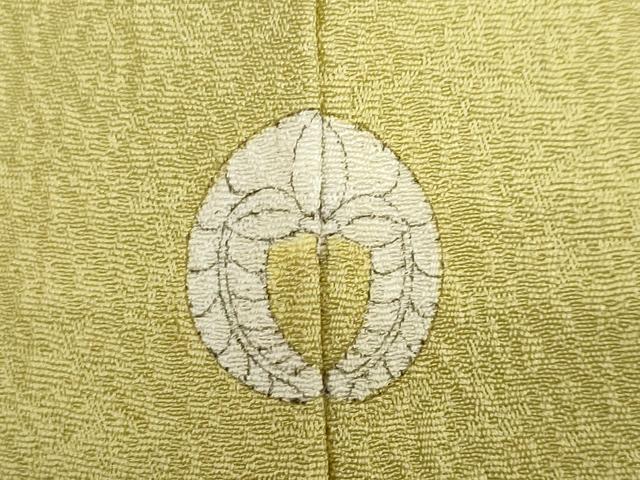 平和屋着物●上質な色無地 霞地紋 青朽葉色 正絹 逸品 DAAZ7536ud