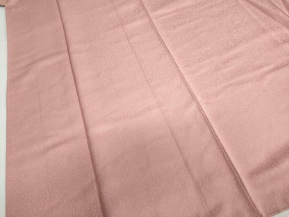 平和屋着物●上質な色無地　花唐草地紋　薄紅色　正絹　逸品　DAAZ7538ud