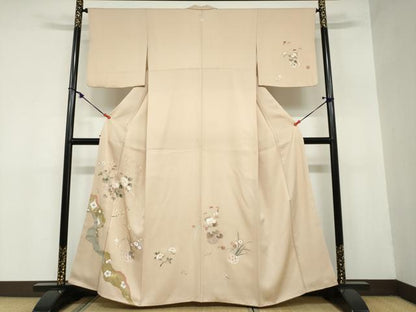 平和屋着物●訪問着　刺繍　飾花文　金彩　正絹　逸品　DAAZ7557ud