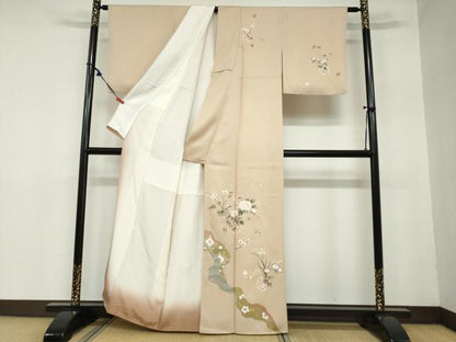 平和屋着物●訪問着　刺繍　飾花文　金彩　正絹　逸品　DAAZ7557ud