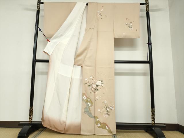 平和屋着物●訪問着　刺繍　飾花文　金彩　正絹　逸品　DAAZ7557ud