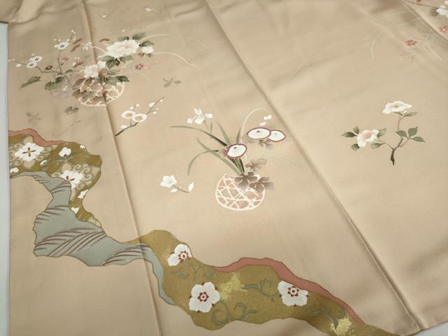 平和屋着物●訪問着　刺繍　飾花文　金彩　正絹　逸品　DAAZ7557ud