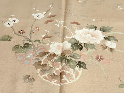 平和屋着物●訪問着　刺繍　飾花文　金彩　正絹　逸品　DAAZ7557ud