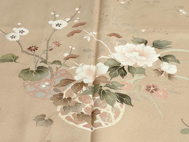 平和屋着物●訪問着　刺繍　飾花文　金彩　正絹　逸品　DAAZ7557ud