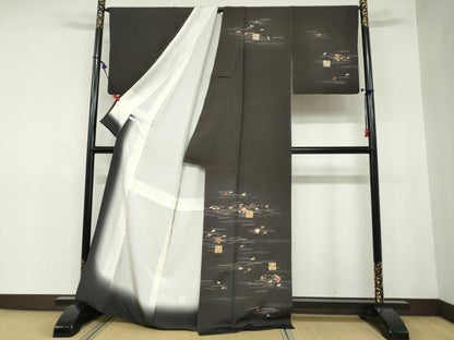 平和屋着物●訪問着　駒刺繍　草花文　吹き寄せ文　源氏香　金彩　正絹　逸品　DAAZ7558ud
