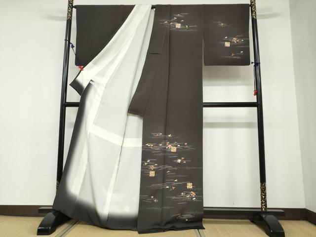 平和屋着物●訪問着　駒刺繍　草花文　吹き寄せ文　源氏香　金彩　正絹　逸品　DAAZ7558ud