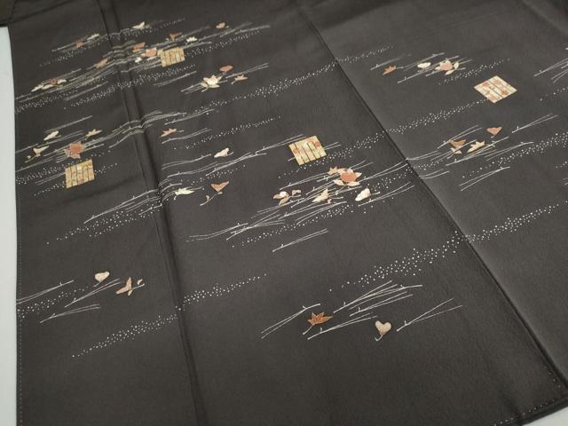 平和屋着物●訪問着　駒刺繍　草花文　吹き寄せ文　源氏香　金彩　正絹　逸品　DAAZ7558ud