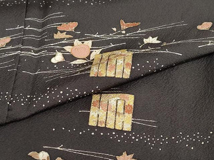 平和屋着物●訪問着　駒刺繍　草花文　吹き寄せ文　源氏香　金彩　正絹　逸品　DAAZ7558ud