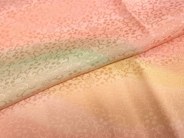 平和屋着物●長襦袢　袷　花唐草地紋　暈し染め　正絹　逸品　DAAZ7574ud