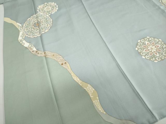 平和屋着物●訪問着　駒刺繍　鏡裏洋花文　金彩　正絹　逸品　DAAZ7577ud