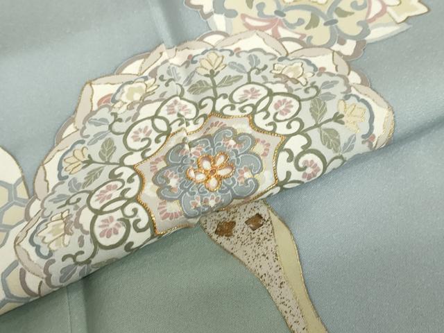 平和屋着物●訪問着　駒刺繍　鏡裏洋花文　金彩　正絹　逸品　DAAZ7577ud