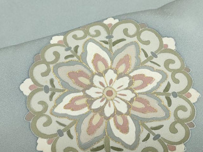 平和屋着物●訪問着　駒刺繍　鏡裏洋花文　金彩　正絹　逸品　DAAZ7577ud