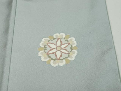 平和屋着物●訪問着　駒刺繍　鏡裏洋花文　金彩　正絹　逸品　DAAZ7577ud