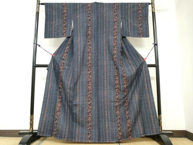平和屋着物●上質な小紋　草花間　正絹　逸品　未使用　DAAZ7587ud