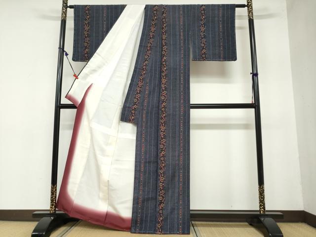 平和屋着物●上質な小紋　草花間　正絹　逸品　未使用　DAAZ7587ud