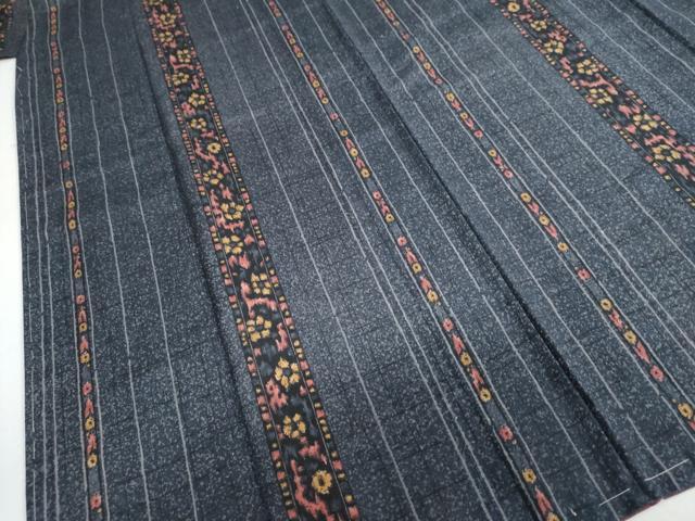 平和屋着物●上質な小紋　草花間　正絹　逸品　未使用　DAAZ7587ud