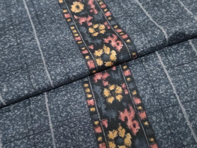 平和屋着物●上質な小紋　草花間　正絹　逸品　未使用　DAAZ7587ud
