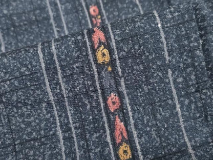 平和屋着物●上質な小紋　草花間　正絹　逸品　未使用　DAAZ7587ud