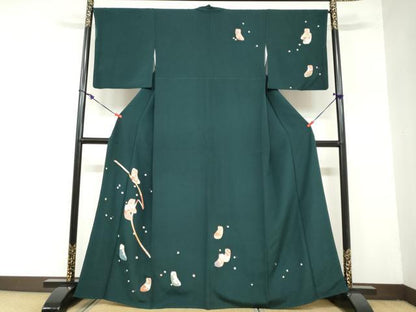 平和屋着物●訪問着　誰が袖草花文　金彩　正絹　逸品　DAAZ7594ud
