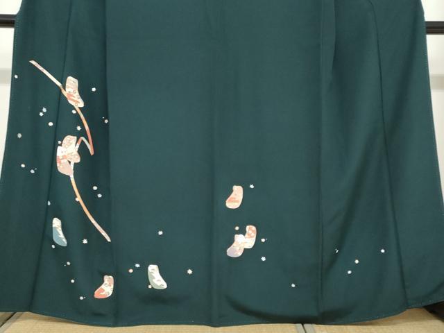 平和屋着物●訪問着　誰が袖草花文　金彩　正絹　逸品　DAAZ7594ud