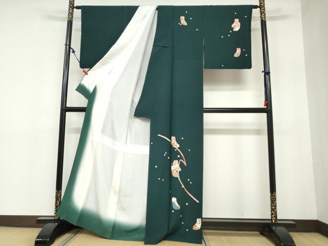平和屋着物●訪問着　誰が袖草花文　金彩　正絹　逸品　DAAZ7594ud