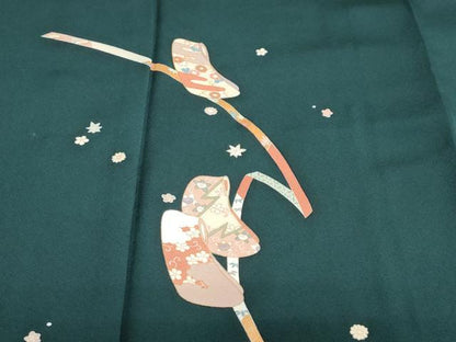 平和屋着物●訪問着　誰が袖草花文　金彩　正絹　逸品　DAAZ7594ud