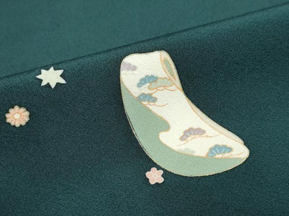 平和屋着物●訪問着　誰が袖草花文　金彩　正絹　逸品　DAAZ7594ud