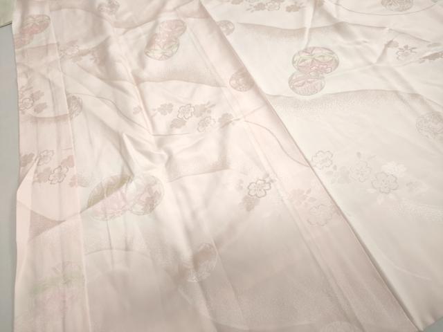 平和屋着物●振袖用長襦袢　袷　手毬舞桜地紋　暈し染め　半衿刺繍　正絹　逸品　DAAZ7611ud