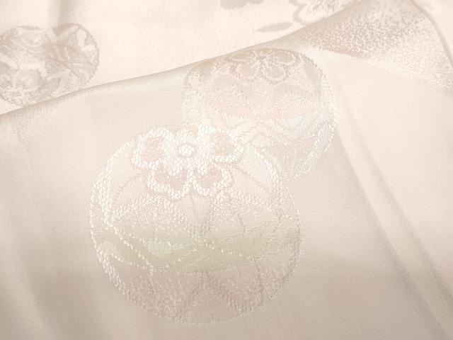 平和屋着物●振袖用長襦袢　袷　手毬舞桜地紋　暈し染め　半衿刺繍　正絹　逸品　DAAZ7611ud