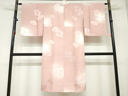 平和屋着物●長襦袢　無双仕立て　舞梅地紋　暈し染め　正絹　逸品　DAAZ7625ud