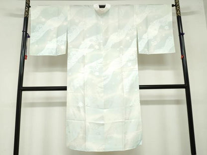 平和屋着物●長襦袢　無双仕立て　舞桜鈴地紋　正絹　逸品　未使用　DAAZ7626ud