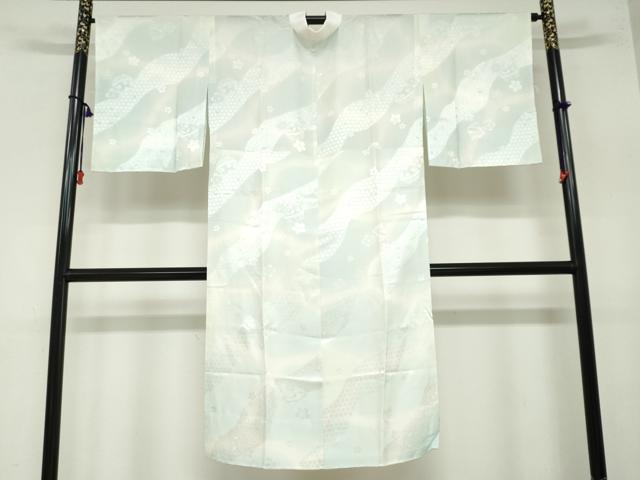 平和屋着物●長襦袢　無双仕立て　舞桜鈴地紋　正絹　逸品　未使用　DAAZ7626ud