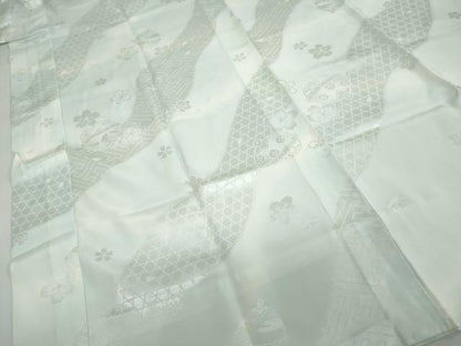 平和屋着物●長襦袢　無双仕立て　舞桜鈴地紋　正絹　逸品　未使用　DAAZ7626ud