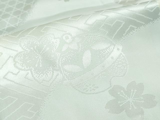 平和屋着物●長襦袢　無双仕立て　舞桜鈴地紋　正絹　逸品　未使用　DAAZ7626ud