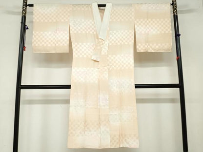 平和屋着物●長襦袢　無双仕立て　横段草花文　暈し染め　正絹　逸品　DAAZ7628ud