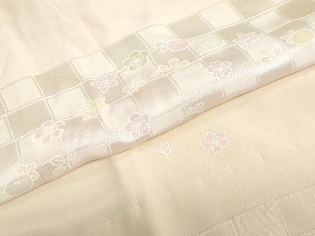 平和屋着物●長襦袢　無双仕立て　横段草花文　暈し染め　正絹　逸品　DAAZ7628ud