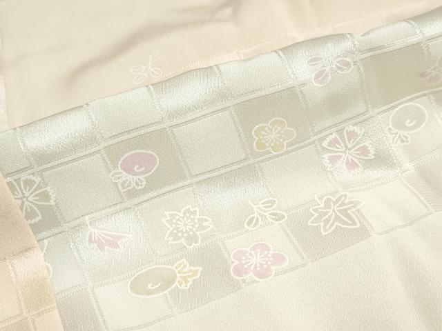 平和屋着物●長襦袢　無双仕立て　横段草花文　暈し染め　正絹　逸品　DAAZ7628ud