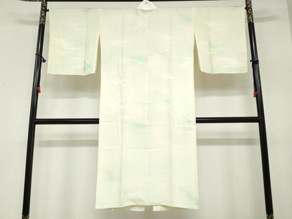 平和屋着物●長襦袢 袷 芝地紋 暈し染め 正絹 逸品 DAAZ7631ud